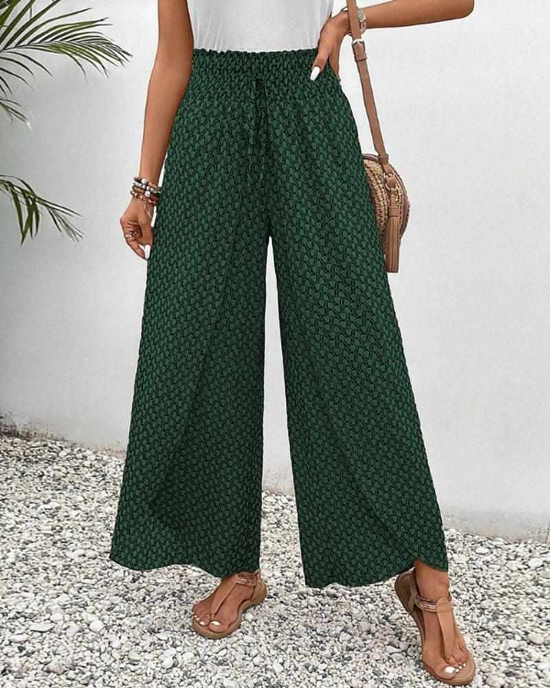 Elasticated trousers with wide leg