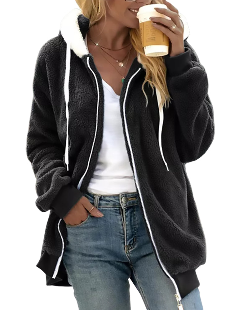 Jacket with hood and zip