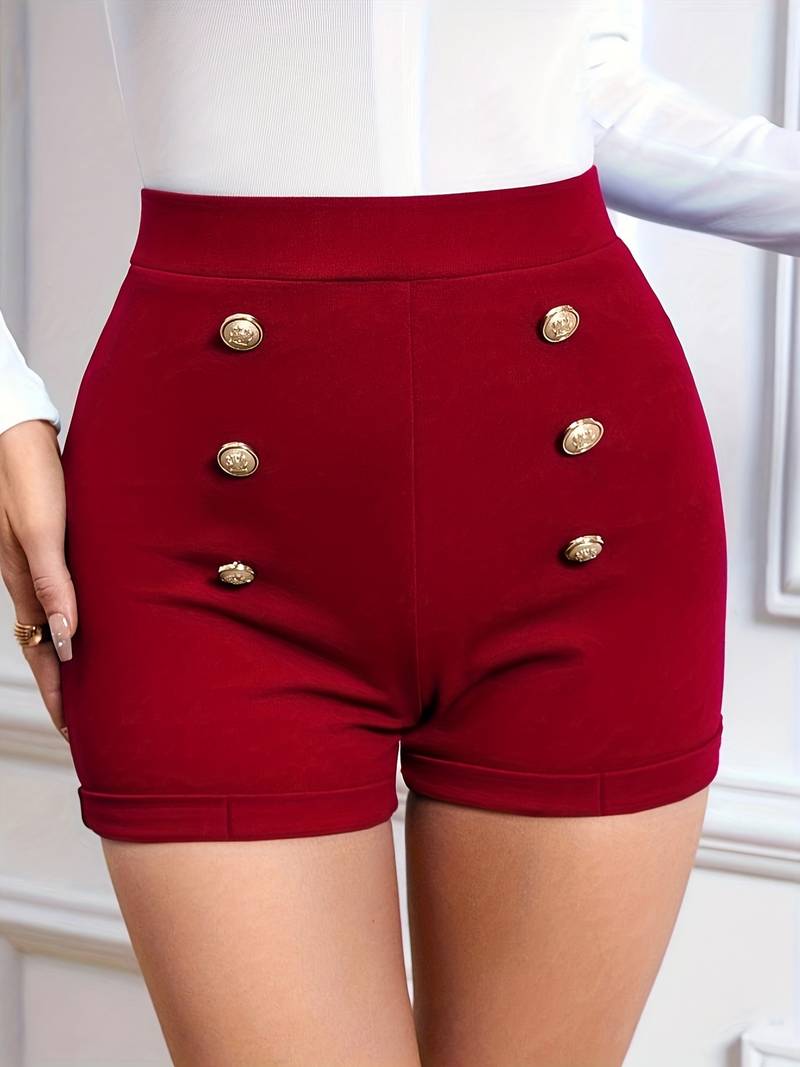 Stylish Shorts With Gold Buttons