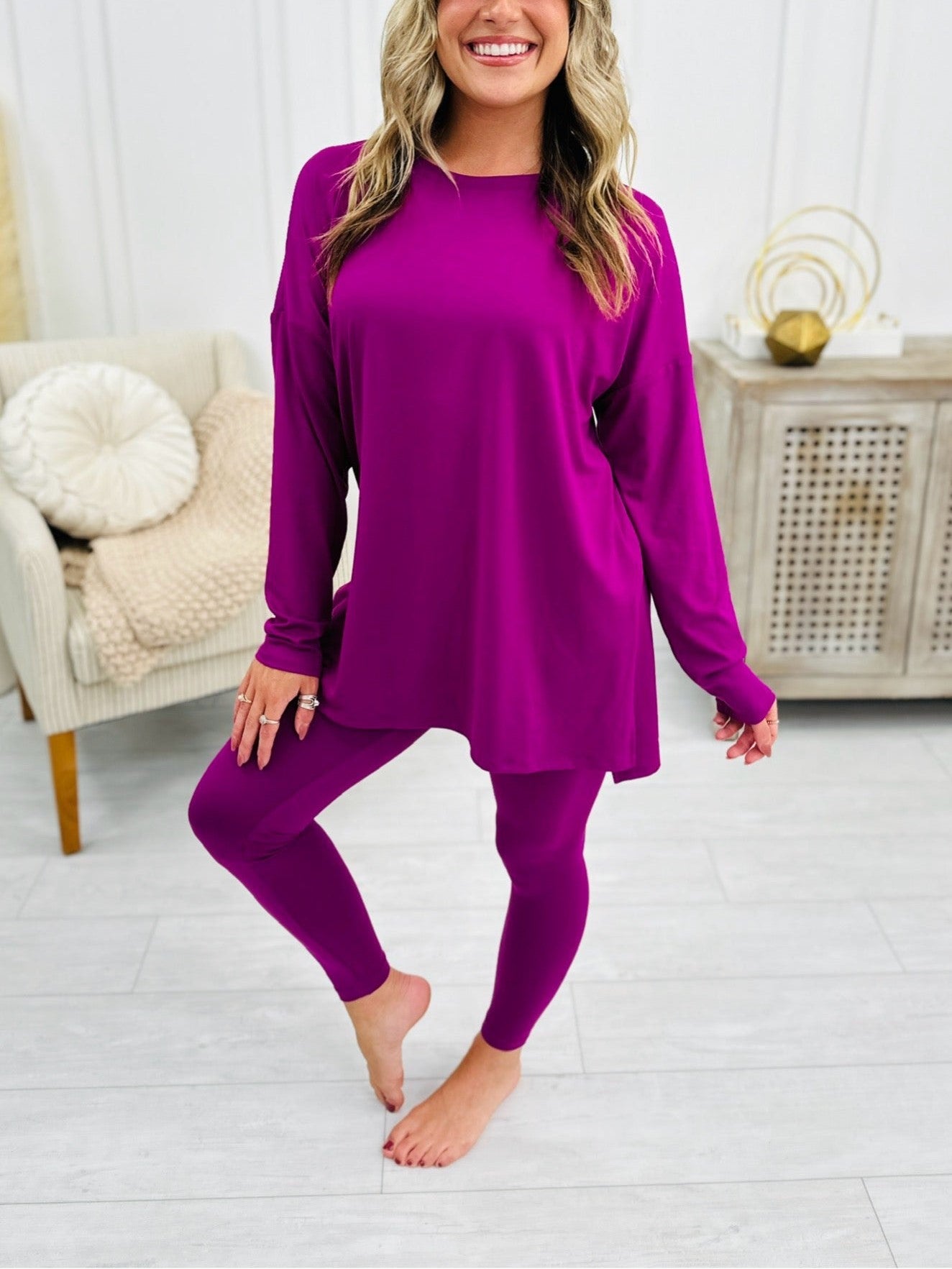 Women - Long-Sleeved Loungewear Set - Cozy Comfort - Perfect for Relaxation and Leisure