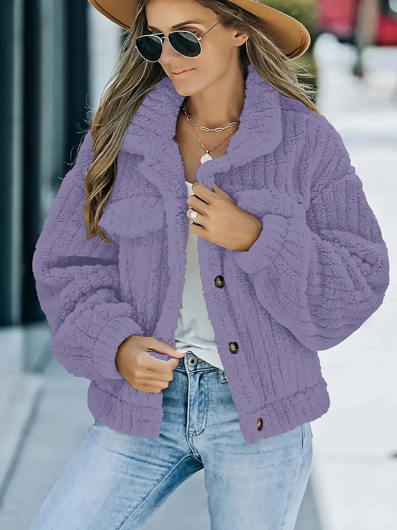 Single-coloured fur jacket