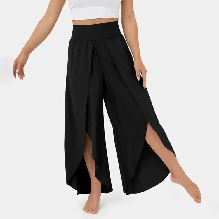 Yoga trousers with wide leg