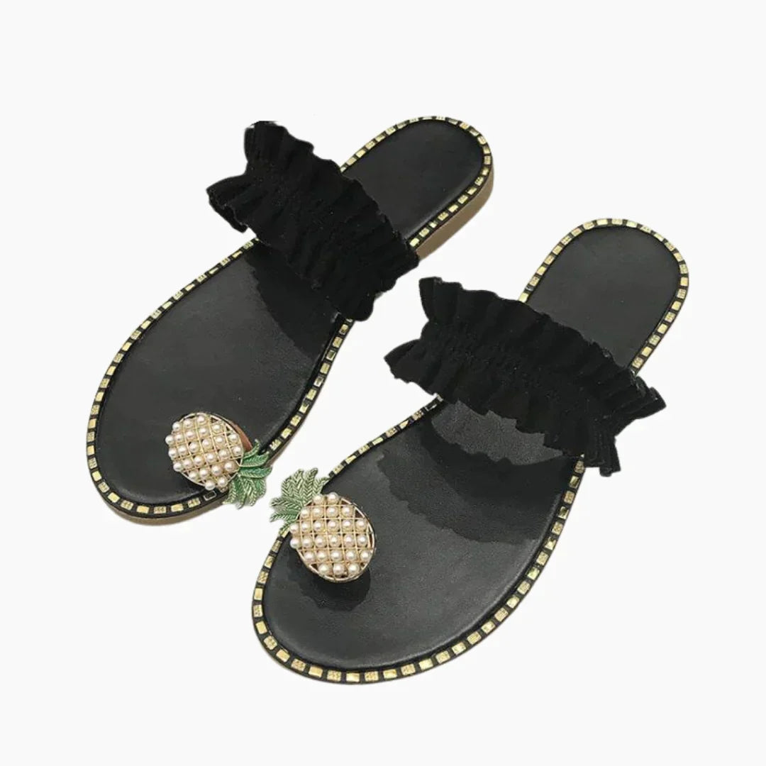 Ruffled sandals with pineapple detail