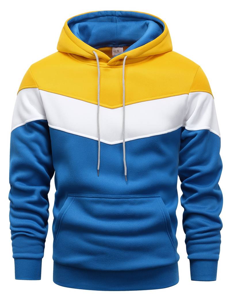 Men - Hoodie - Colour Block Design - Stylish & Comfortable Fashion Hoodie for Everyday Wear