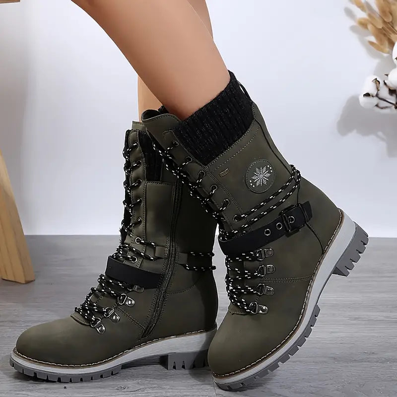 trendy winter boots with medium calf length