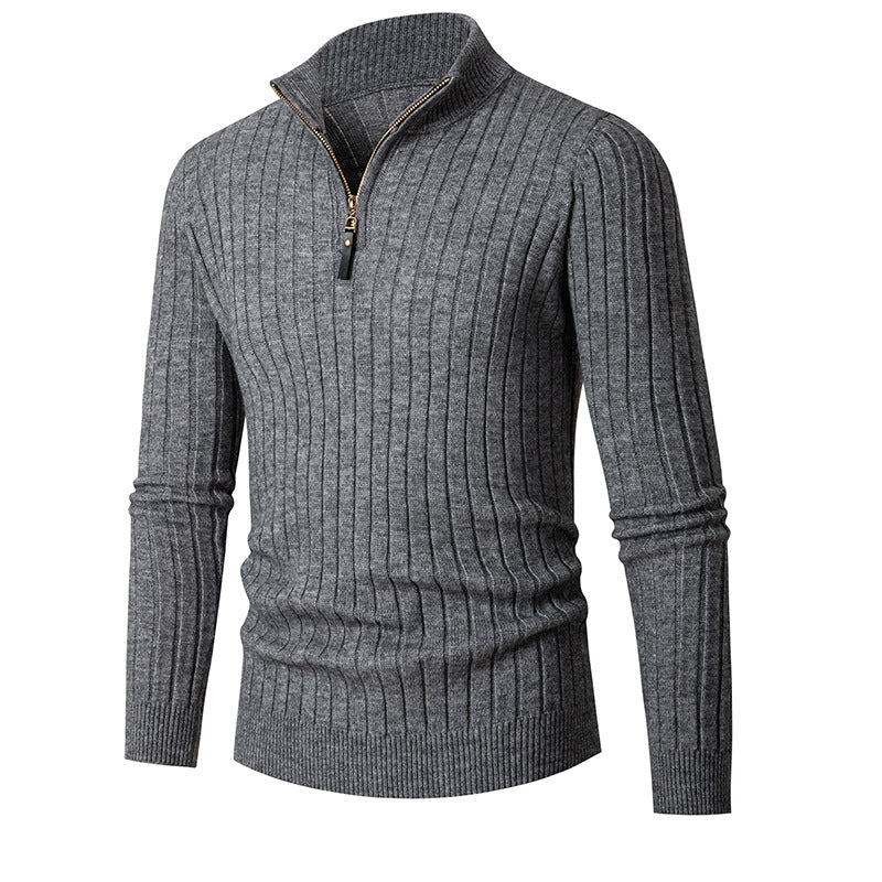 Men - Quarter Zip Jumper - Cozy Knit Fabric - Stylish Casual Sweater for All Occasions