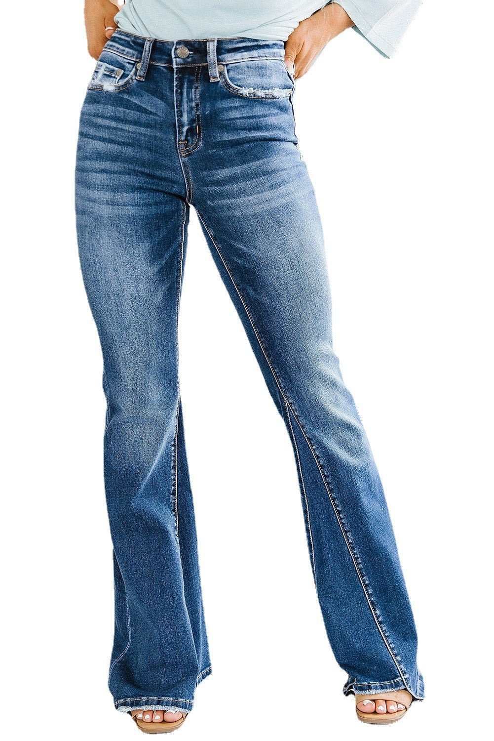 Women - Flare Jeans - High Waist Classic Fit - Effortlessly Chic Style for Every Occasion