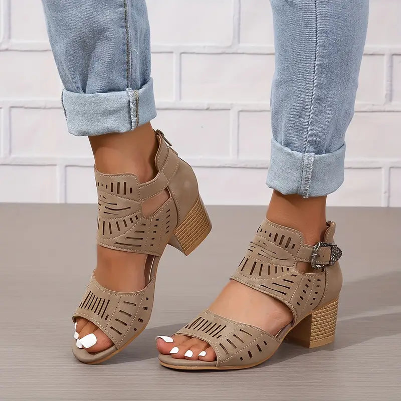 Women's sandals with chunky heels