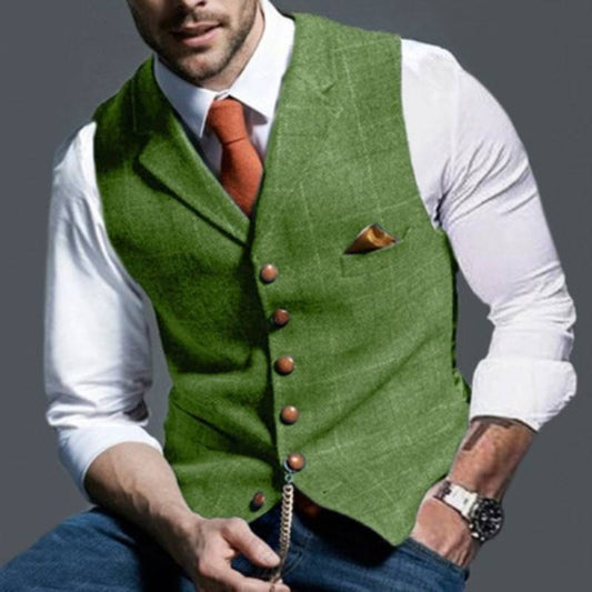 Men's Elegant Checked Waistcoat - Stylish and Sophisticated - Perfect for Formal Occasions