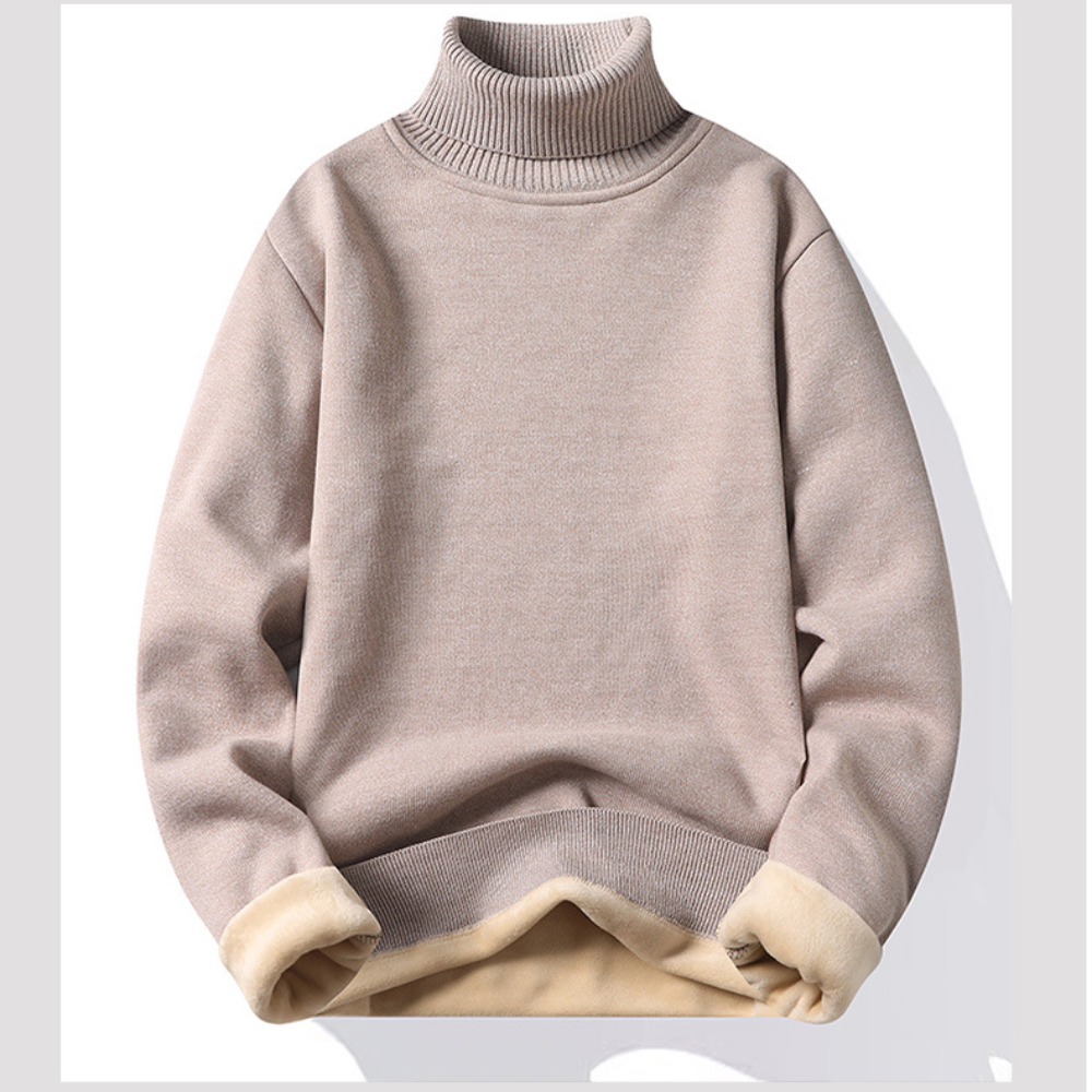 Men's lined turtleneck jumper for winter