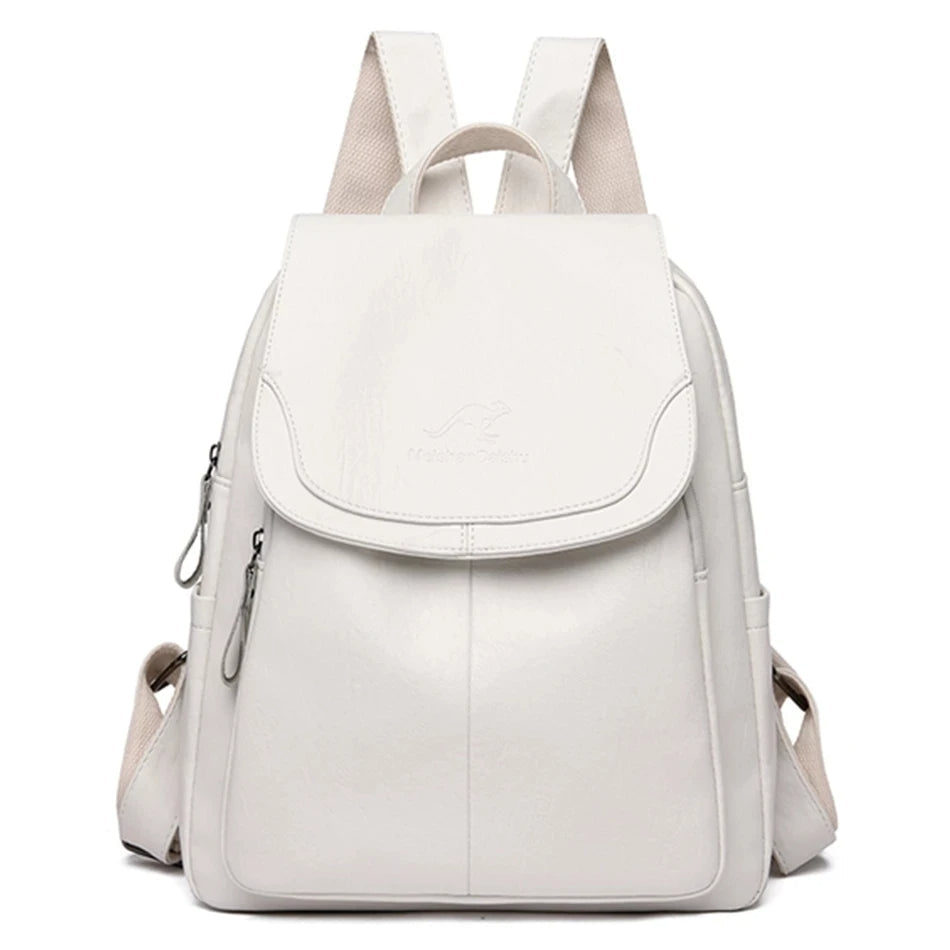 Women's - Leather Rucksack - Stylish & Practical Design - Durable & Trendy Backpack for Everyday Use