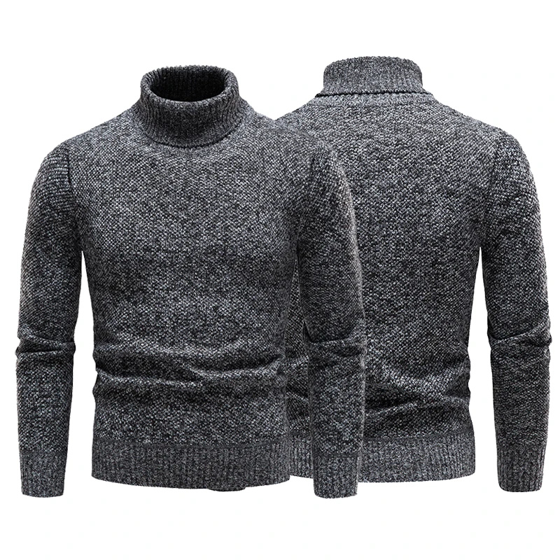 Warm turtleneck jumper with melange effect