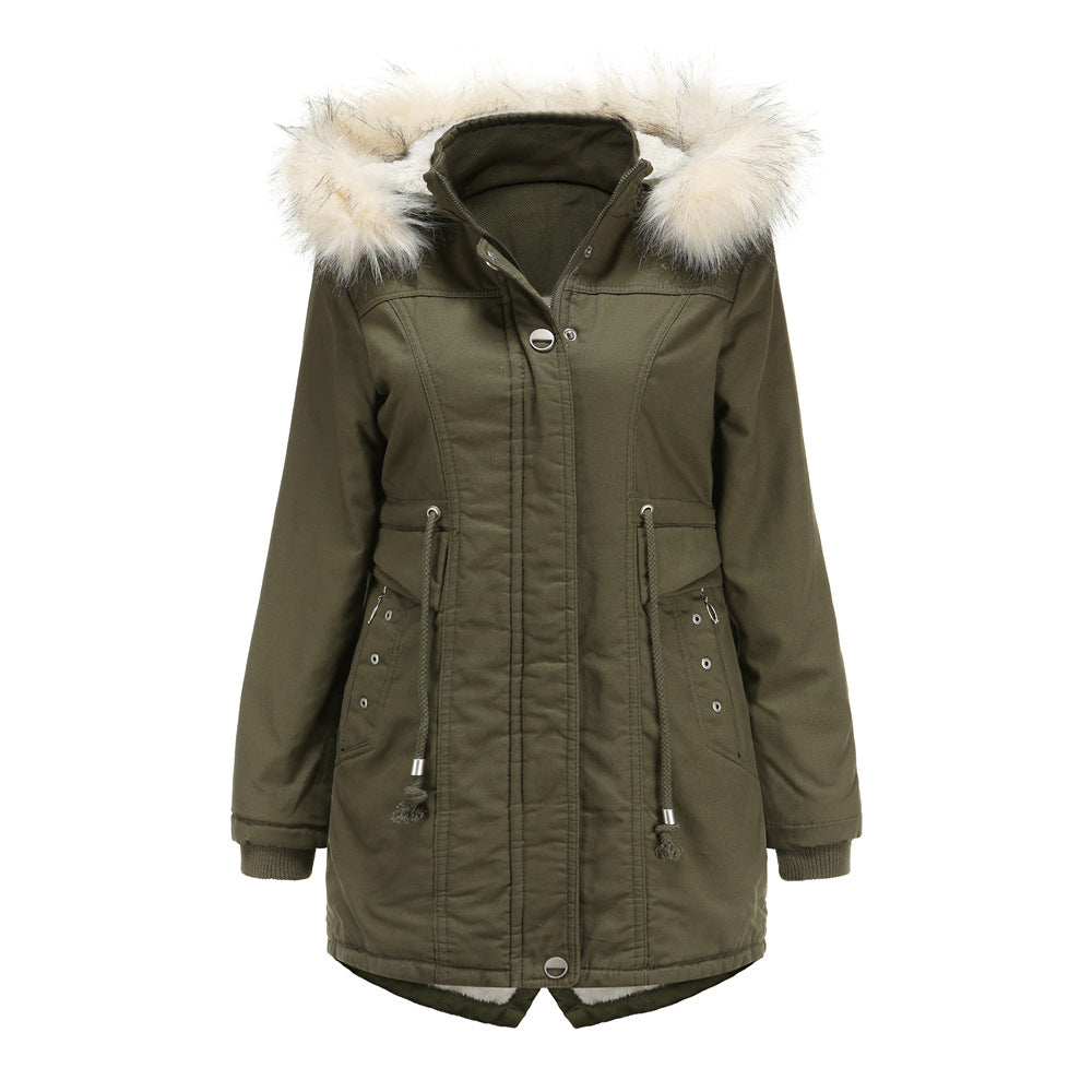 Women - Winter Jacket - Detachable Fur Hood - Cozy & Stylish Cold Weather Outerwear