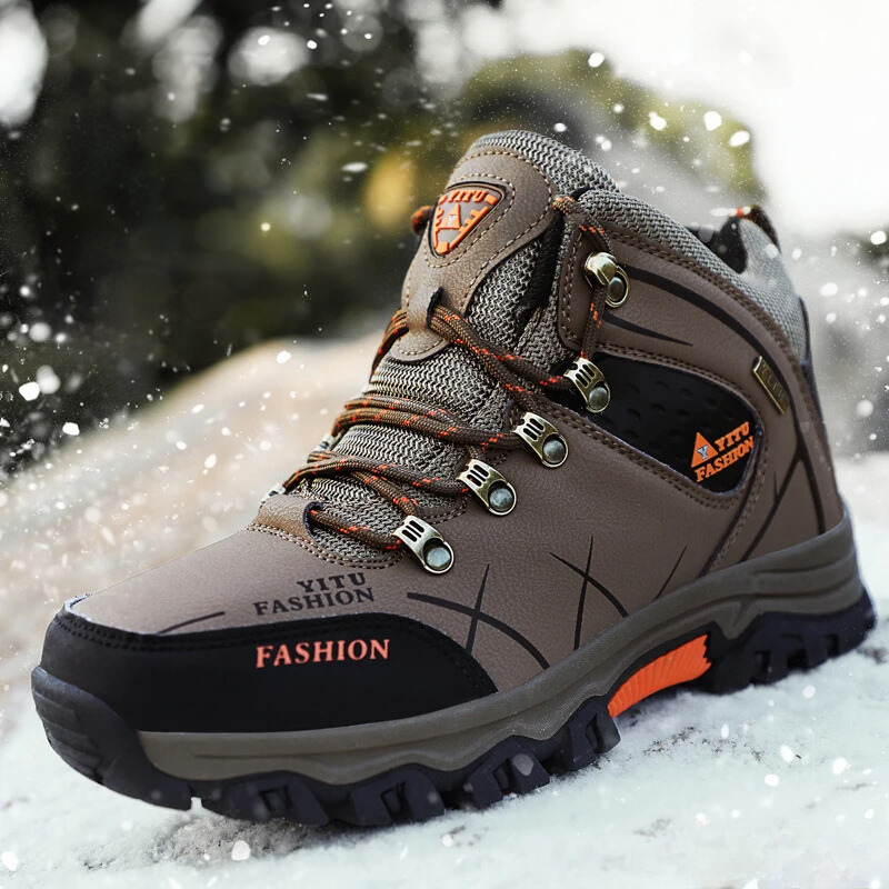 Hiking Shoes Men's Waterproof Warm Lined Outdoor Trekking Shoes