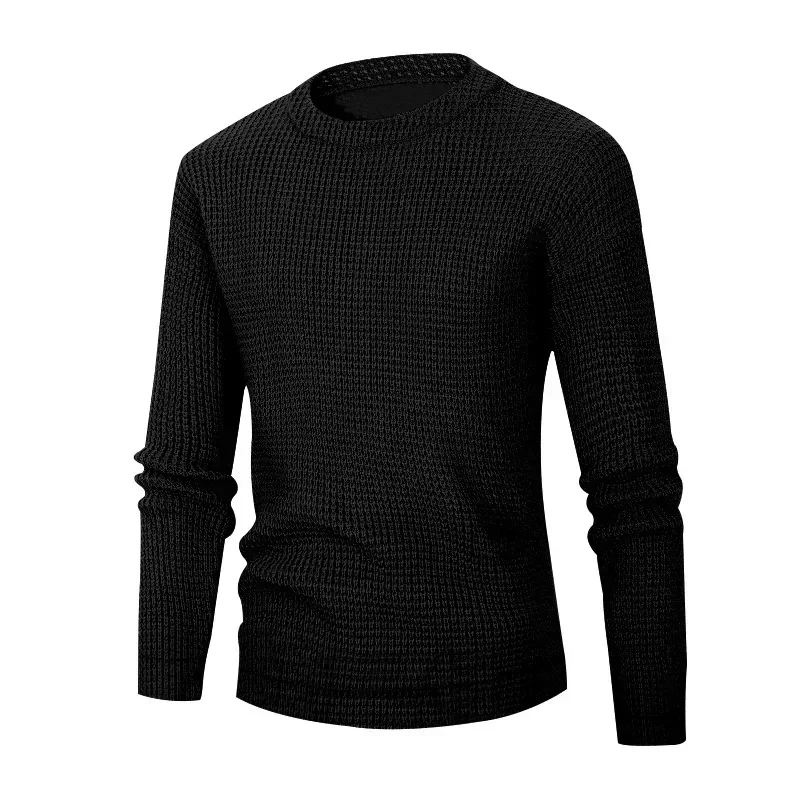 Textured round neck men's jumper for casual street style