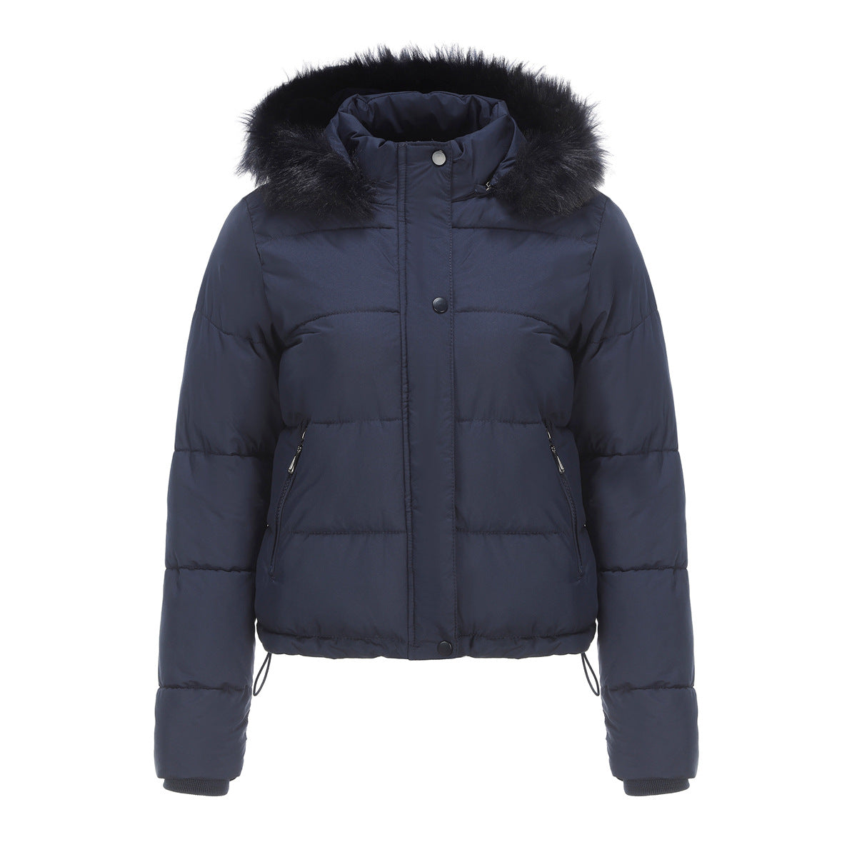 Women - Winter Jacket - Detachable Cotton Hood - Warm Stylish Outerwear for Cold Weather