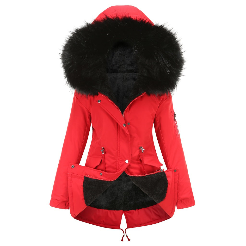 Women - Winter Parka - Hooded with Fleece Lining - Stylish Warm Jacket for Cold Weather