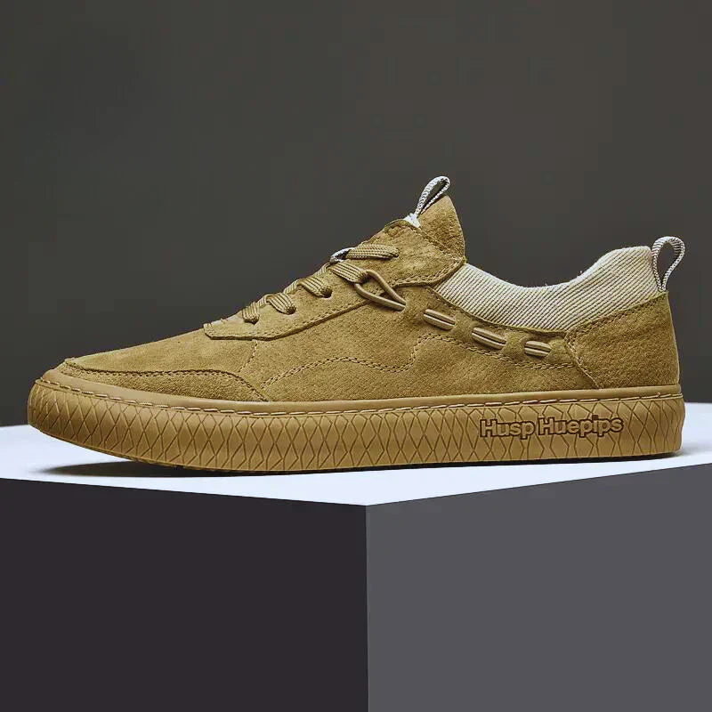 Casual suede sneakers with textured sole