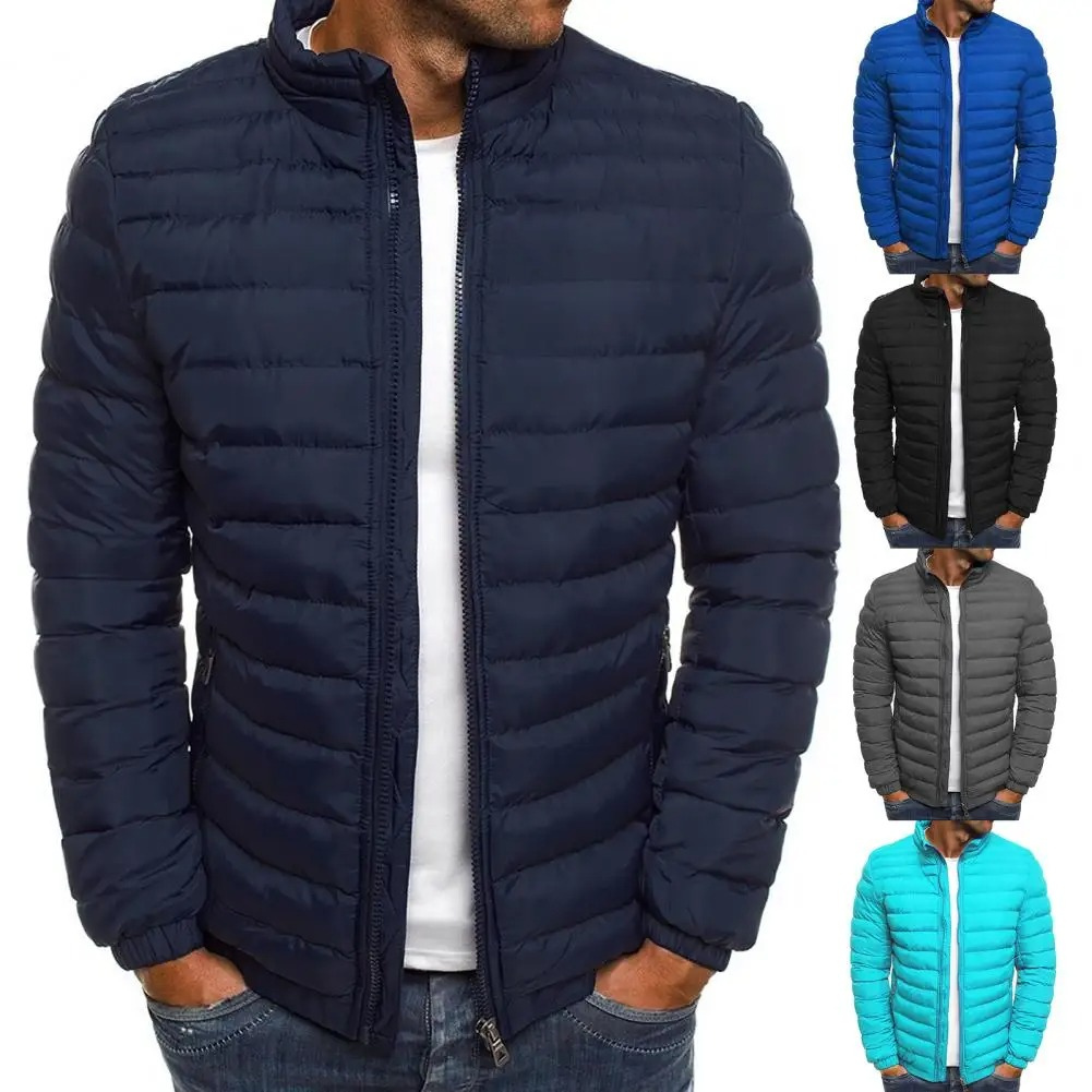 Men's jacket with stand-up collar and front zip