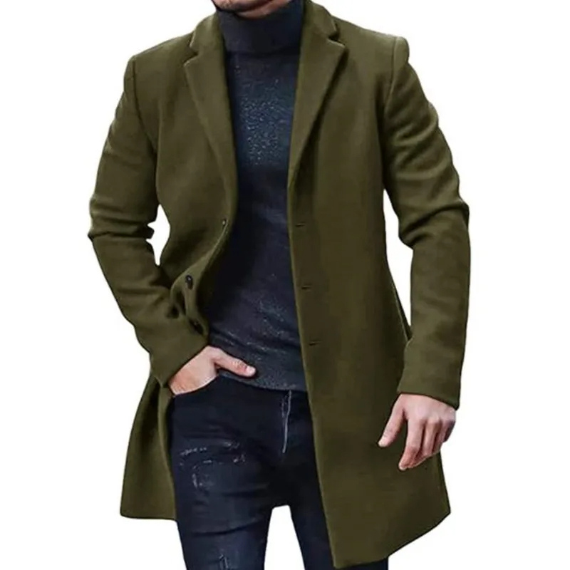 Slim-fit wool coat with single-breasted design