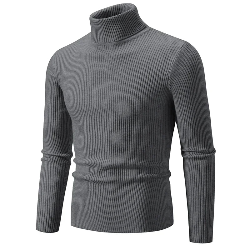 Ribbed turtleneck jumper for autumn and winter