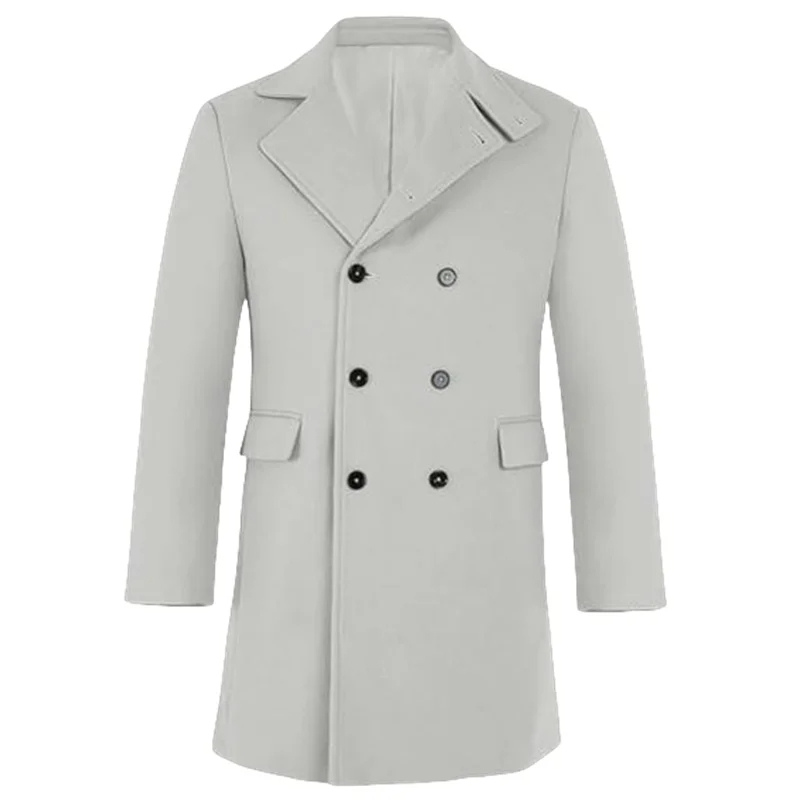 Timeless wool coat with lapel collar