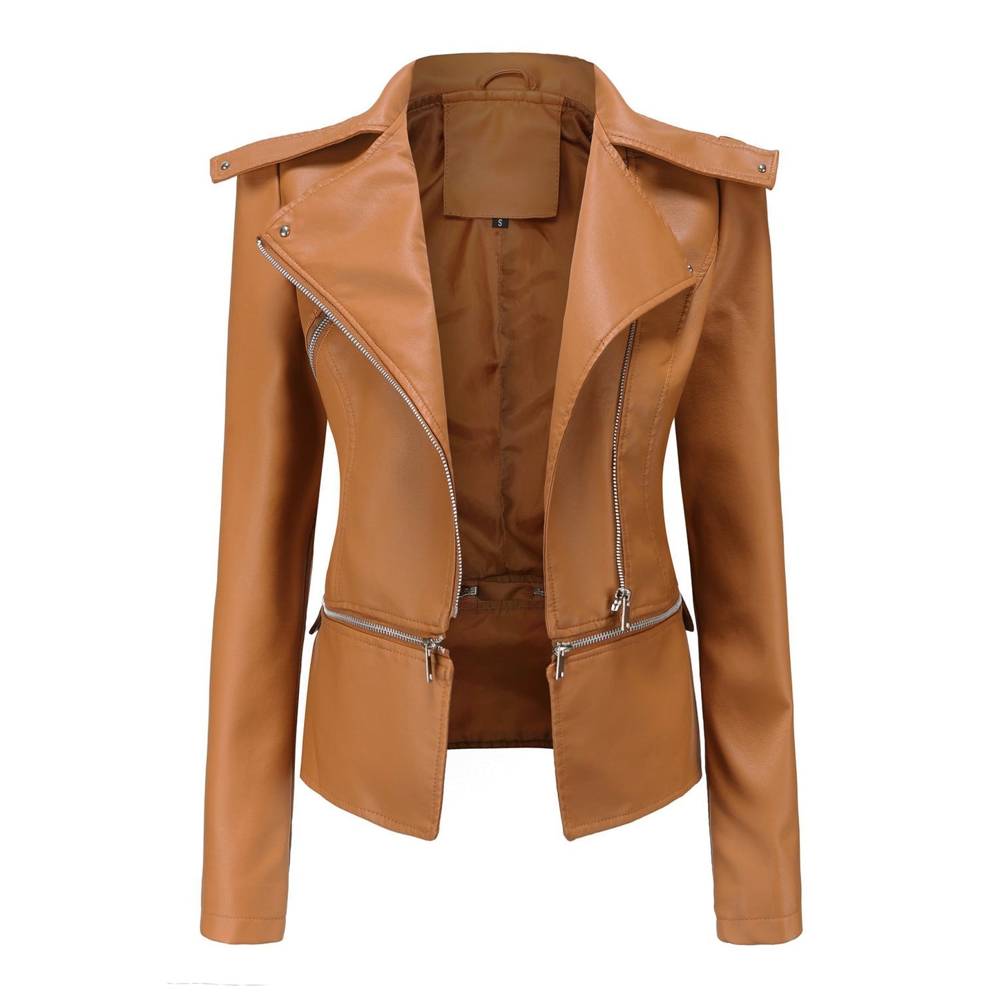 Women - Leather Jacket - Autumn Style with Detachable Hem - Trendy Fall Outerwear