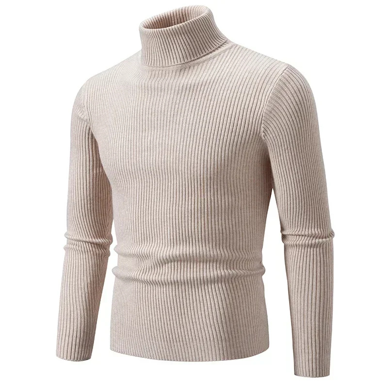 Knitted turtleneck jumper with cable pattern