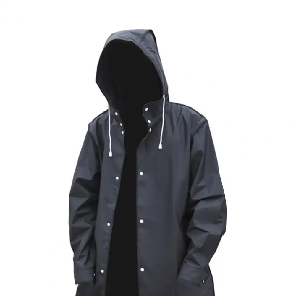 Men's mackintosh long waterproof with hood and pockets