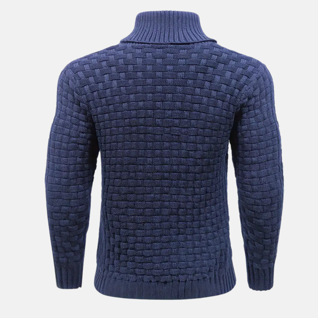 Men - Knitted Jumper - Comfortable Blue Sweater - Stylish Knitwear for Every Occasion