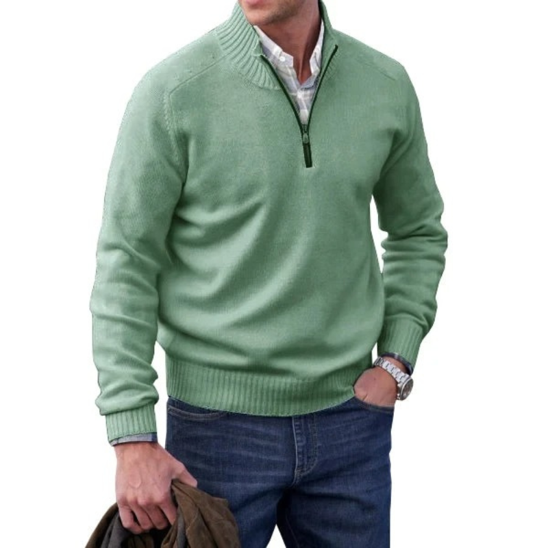 Classic knitted pullover with zip