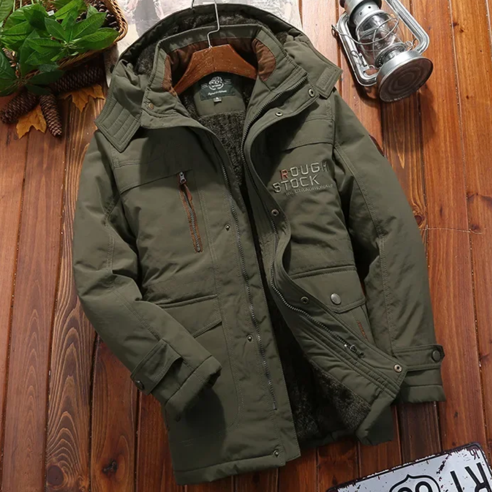 High-quality parka jacket for men with warm fleece lining