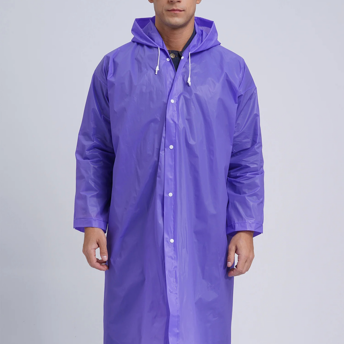 Men's mackintosh long waterproof lightweight with hood