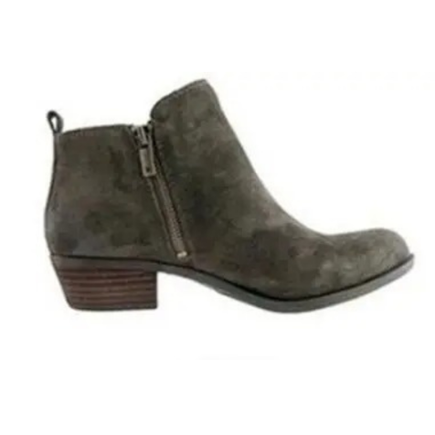 Ankle Boots with Low Heel and Vintage Finish