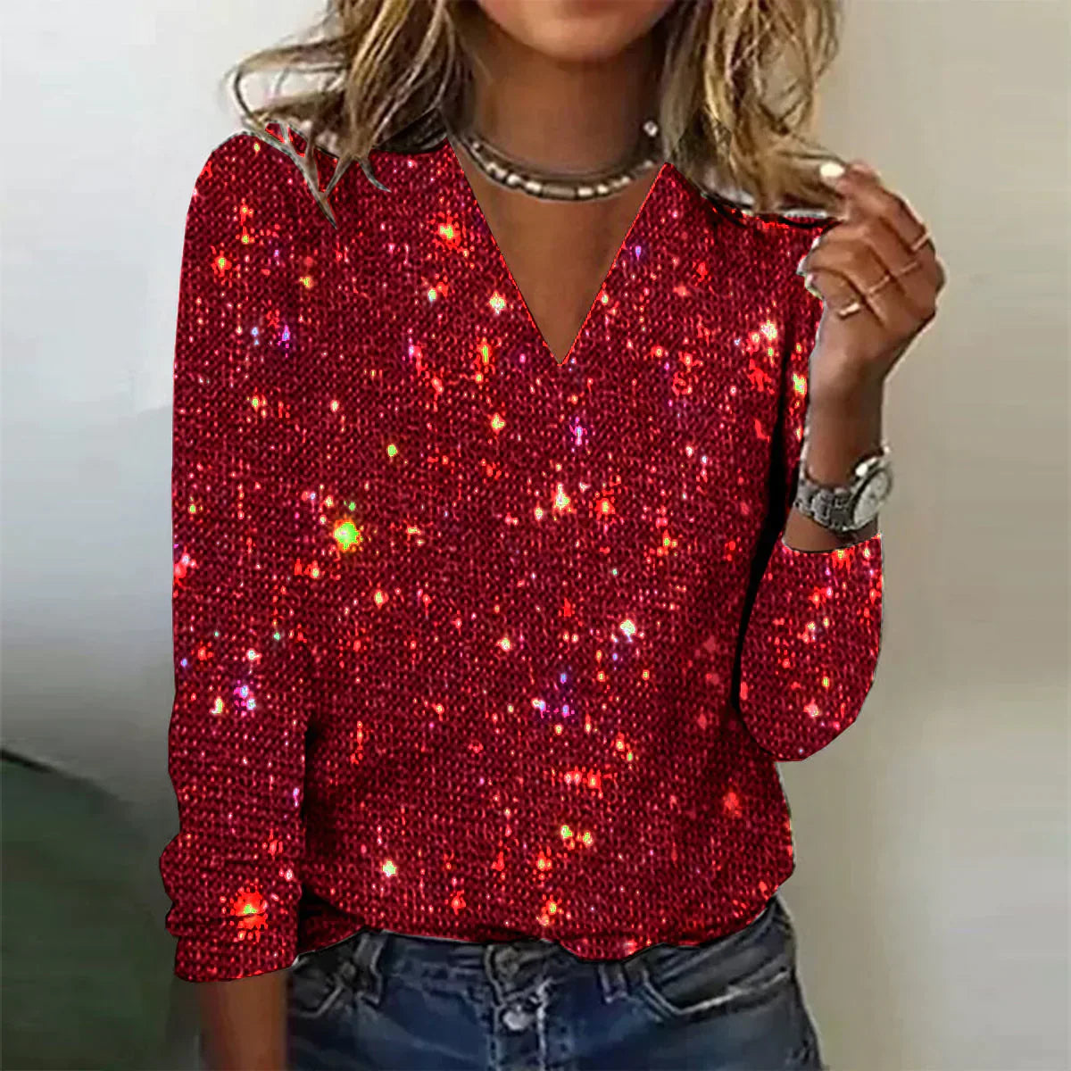 Women - Jumper - Glitter Detail - Stylish Glittery Women's Jumper for Chic Looks