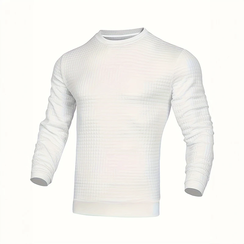 Men's with structure, round neck slim fit jumper