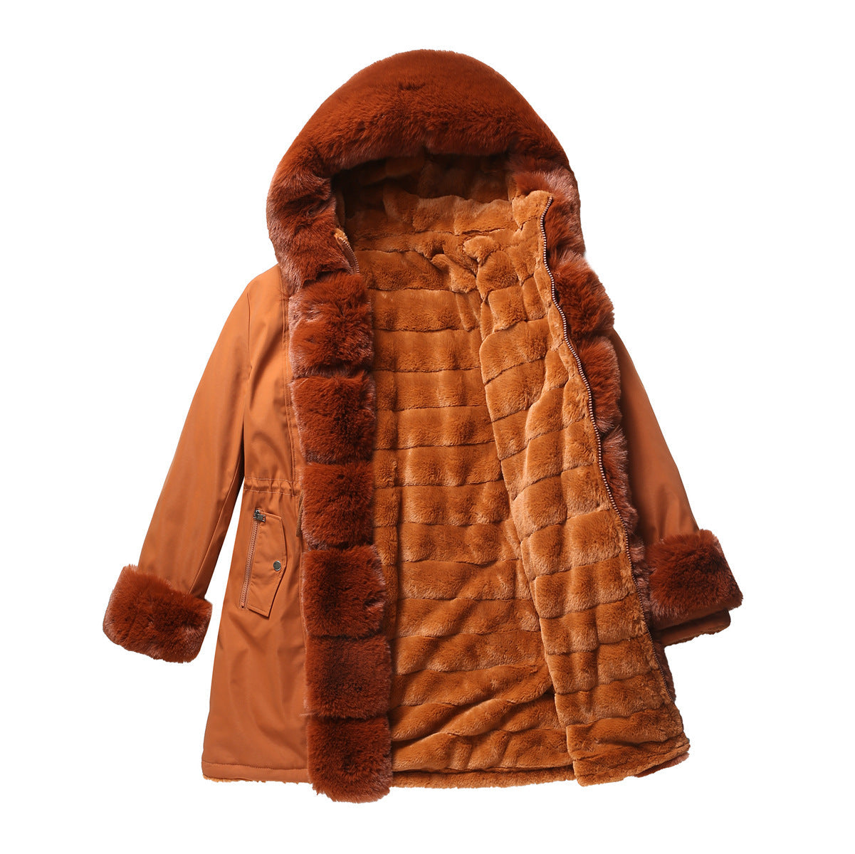 Women - Winter Parka - Detachable Fur Hood - Stylish Warm Outerwear for Cold Weather