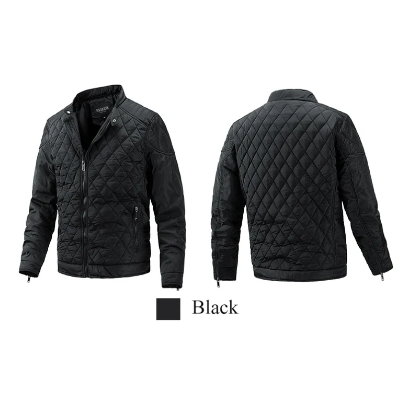 Men's quilted diamond pattern jacket