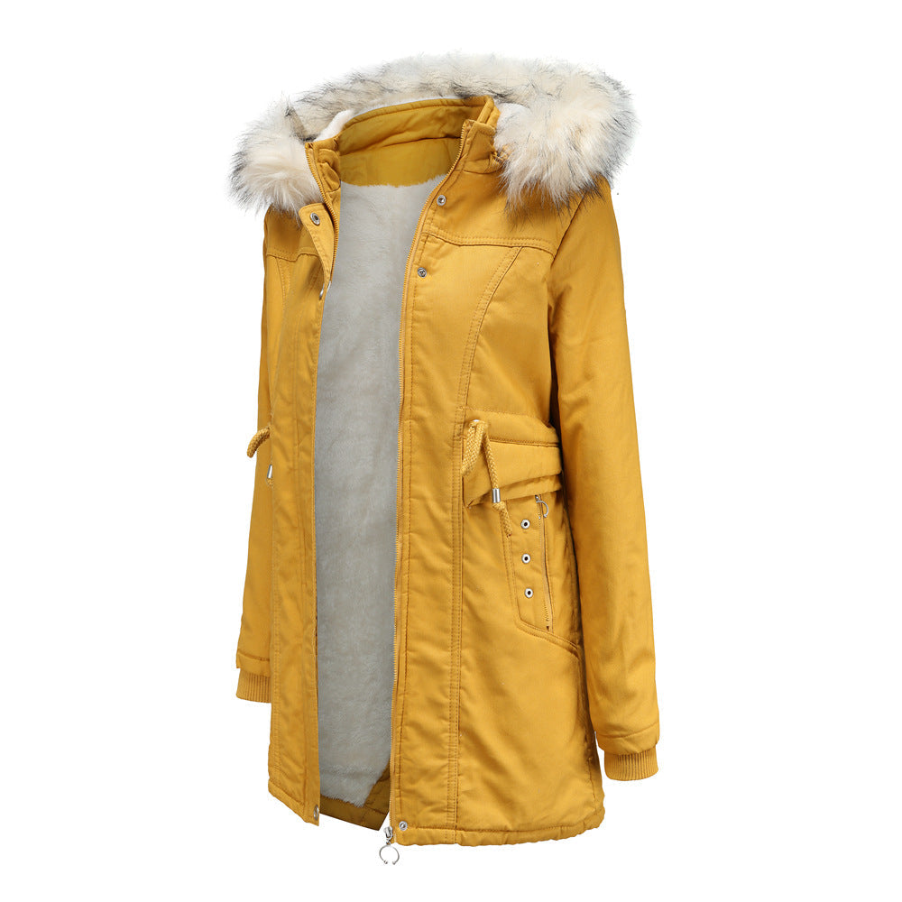 Women - Winter Jacket - Detachable Fur Hood - Cozy & Stylish Cold Weather Outerwear