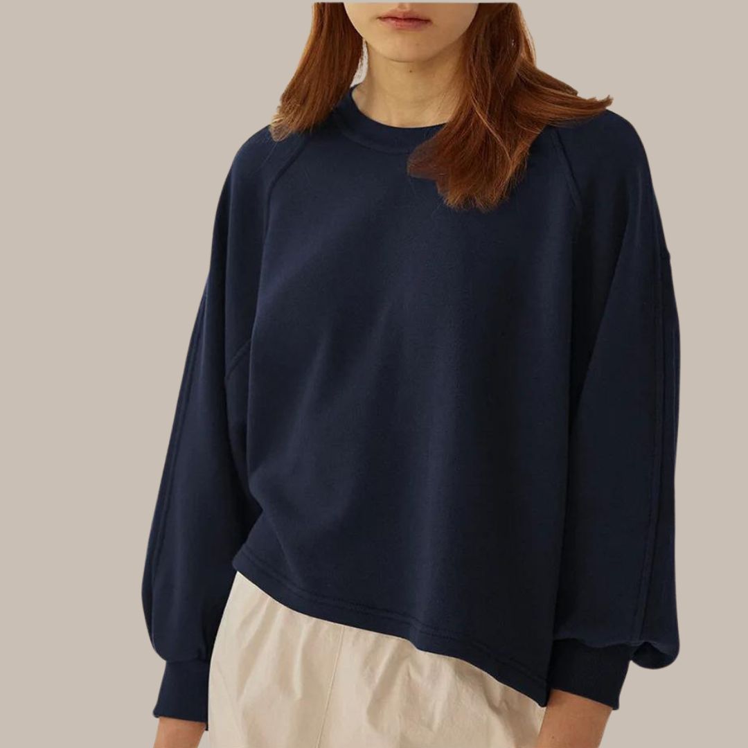 Classic crewneck sweatshirt with balloon sleeves