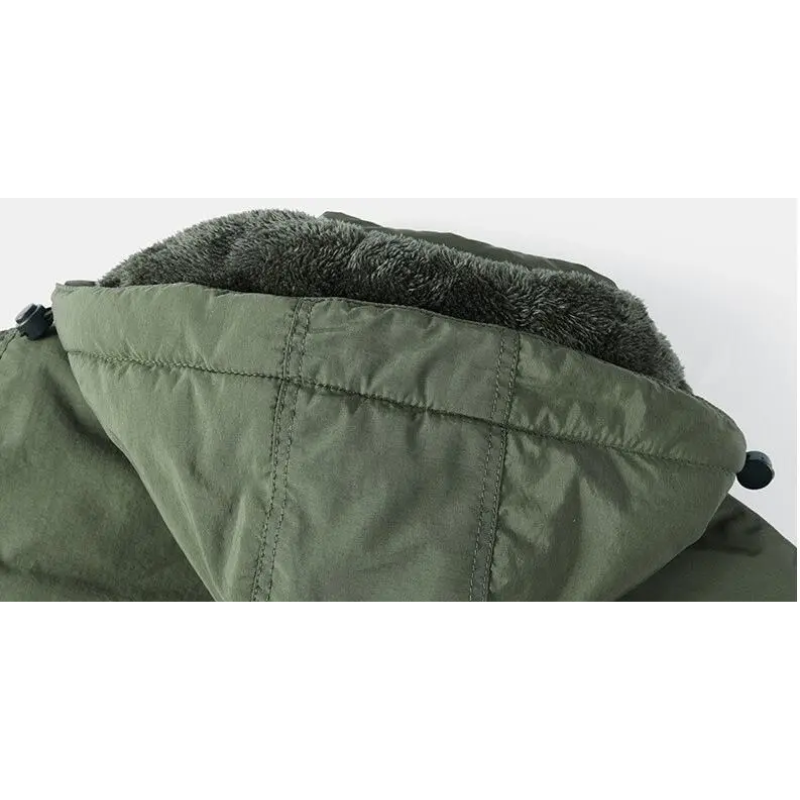 Men's water-repellent parka jacket with adjustable hood