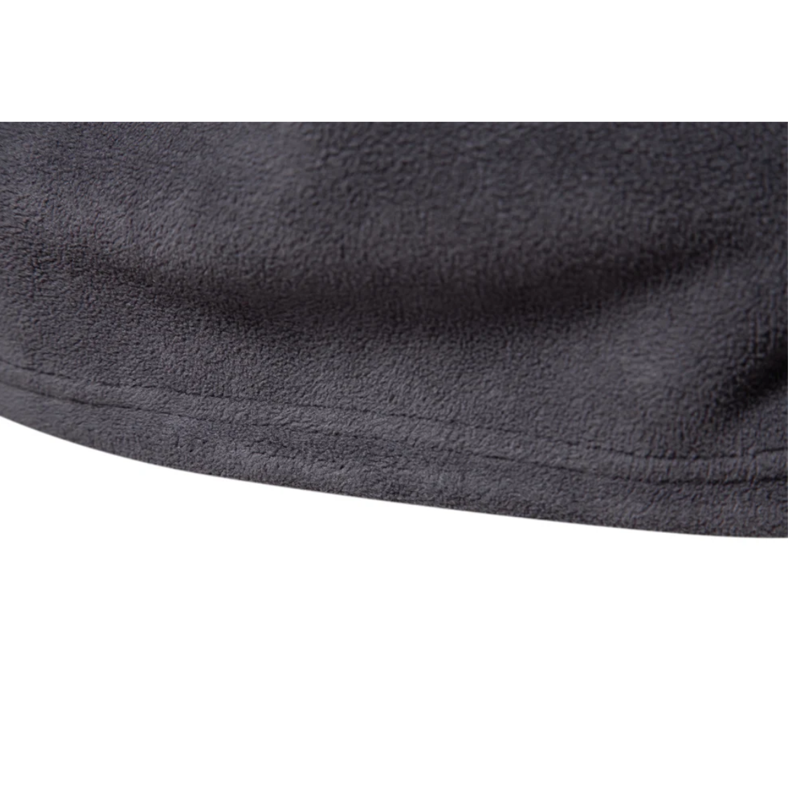 Fleece pullover with zip and stand-up collar