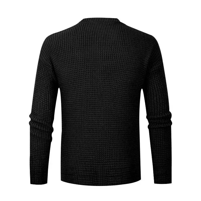 Textured round neck men's jumper for casual street style