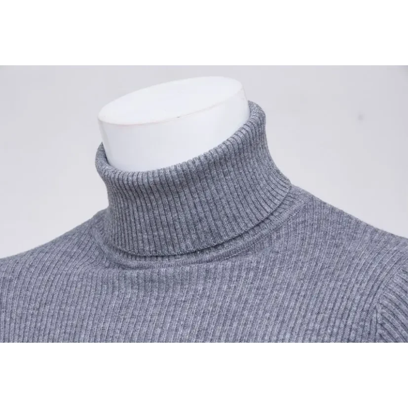 Fashionable turtleneck jumper with rib knit design