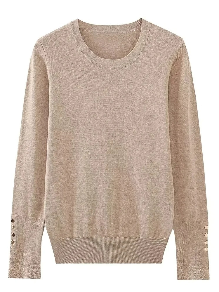 Fashionable Women's Sweater With Button Detail