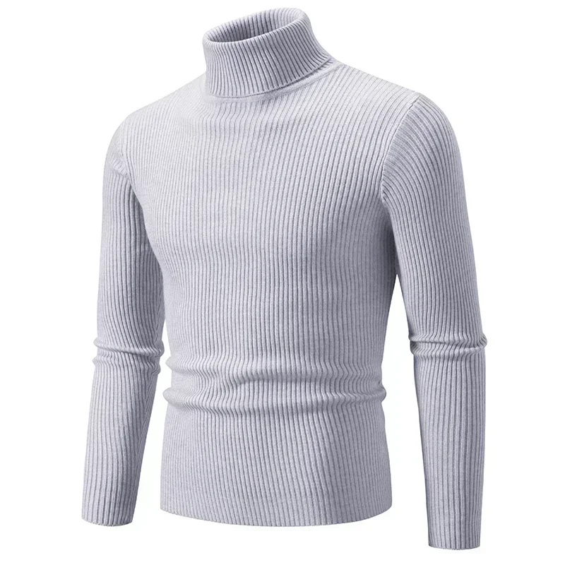 Knitted turtleneck jumper with cable pattern