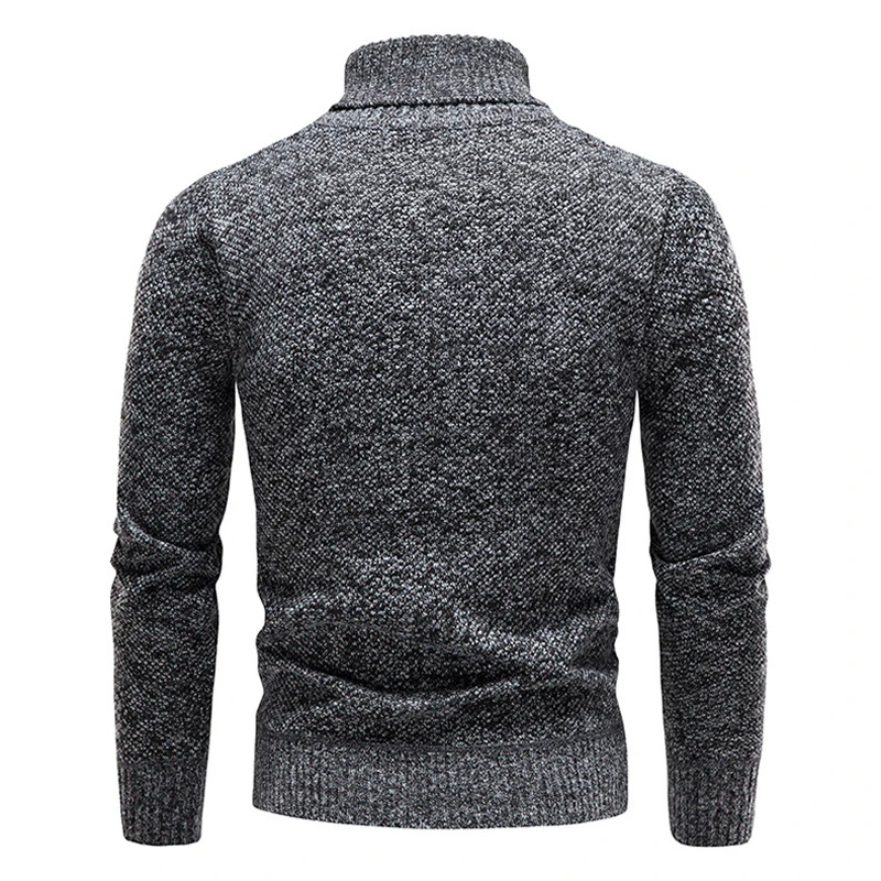 Warm turtleneck jumper with melange effect