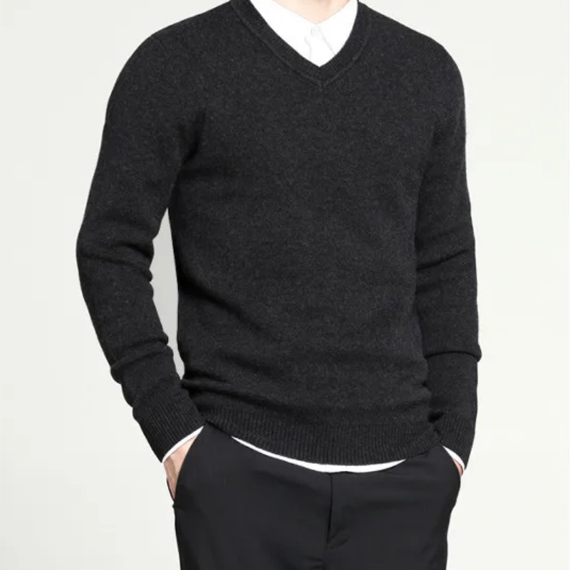 Elegant men's jumper with V-neck for style-conscious men