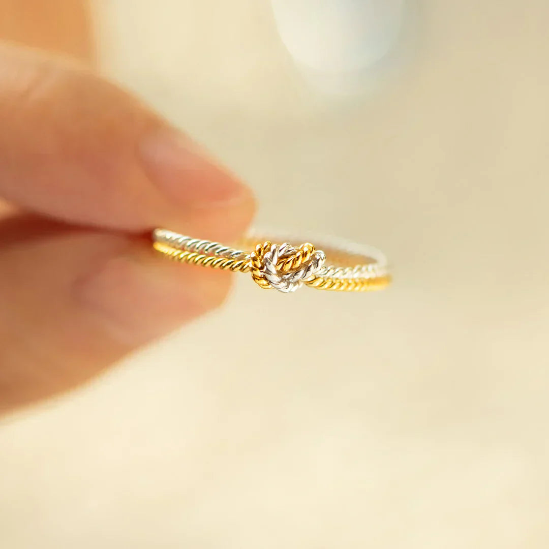 Mother & daughter knot ring