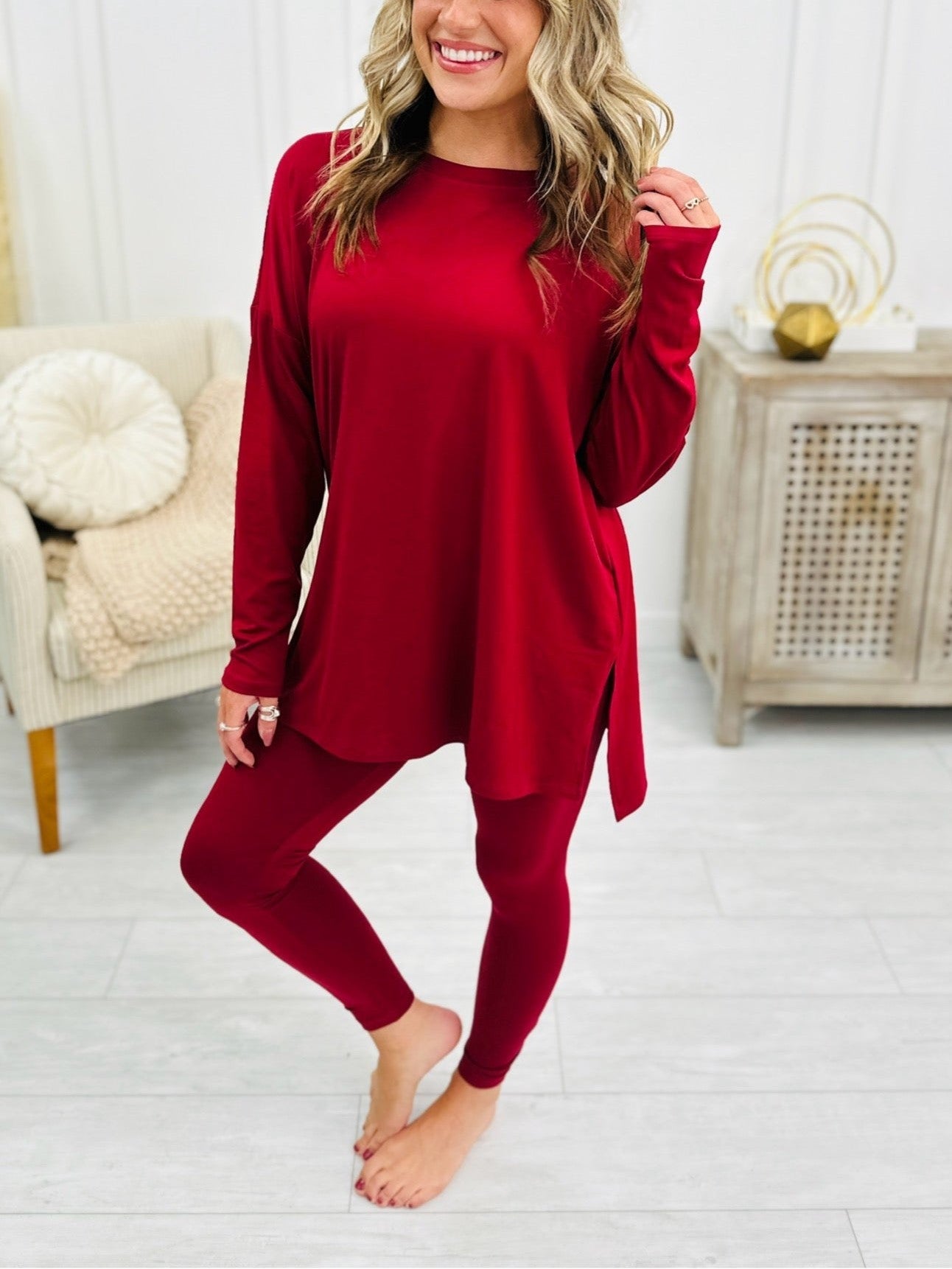 Women - Long-Sleeved Loungewear Set - Cozy Comfort - Perfect for Relaxation and Leisure